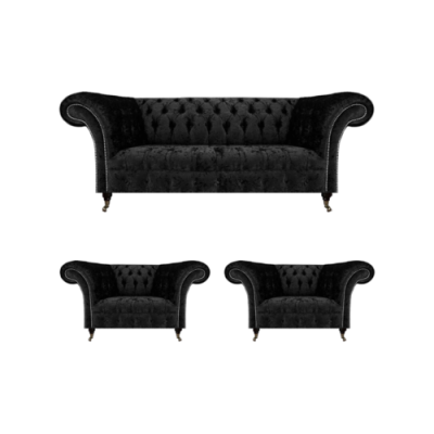 Woonkamer Bankstel Chesterfield Inrichting Luxe Compleet 2x Fauteuil