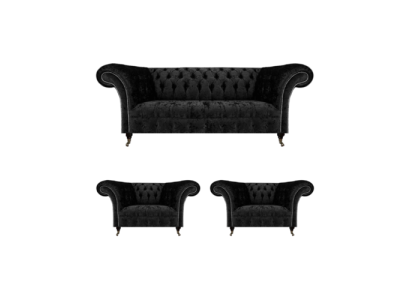 Woonkamer Bankstel Chesterfield Inrichting Luxe Compleet 2x Fauteuil