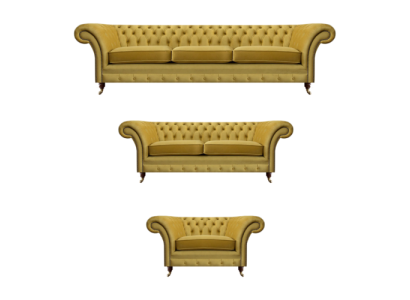 Sofaset Luxe Set 3-delig gestoffeerde meubels Inrichting Chesterfield banken 3+2+1