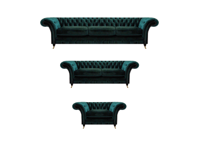 Woonkamer luxe inrichting compleet bankstellen banken Chesterfield gestoffeerd 3+2+1