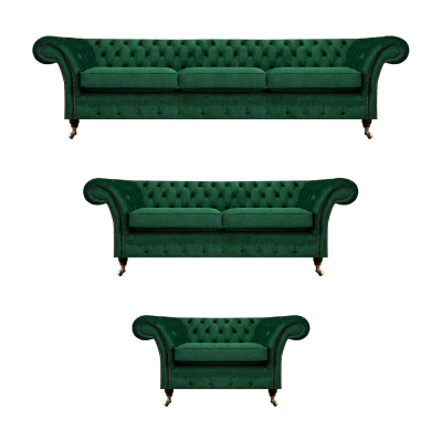 Chesterfield bankstel 3-delig gestoffeerd meubilair Groen Inrichting Woonkamer 3+2+1 Chesterfield bankstel 3-delig gestoffeerd meubilair Groen Inrichting Woonkamer 3+2+1