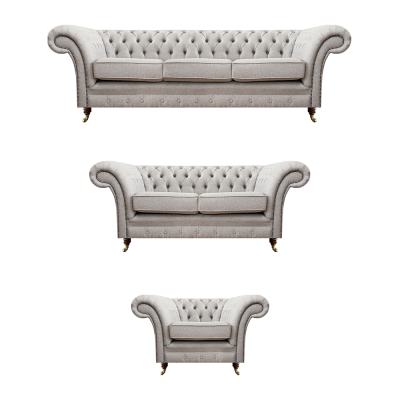 Woonkamer bankstellen Compleet fauteuil Luxe zitplaats Grijs Chesterfield gestoffeerde meubels