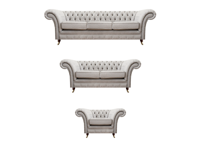 Woonkamer bankstellen Compleet fauteuil Luxe zitplaats Grijs Chesterfield gestoffeerde meubels