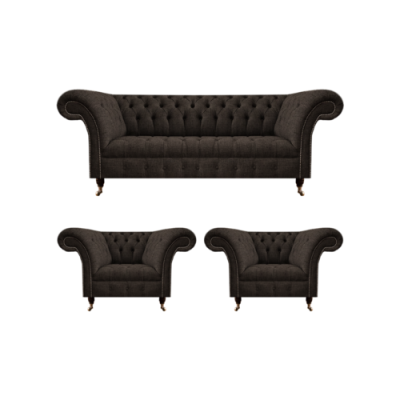 Zitbank Chesterfield woonkamerset 3-delig Luxe Compleet Designer