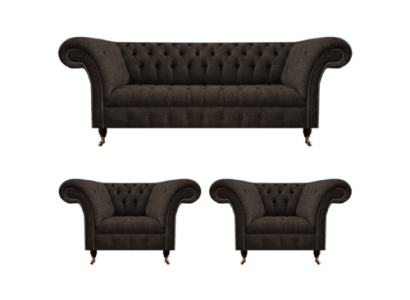 Zitbank Chesterfield woonkamerset 3-delig Luxe Compleet Designer