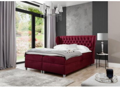 Luxe boxspringbed dubbele bedden houten inrichting gestoffeerd bed modern design