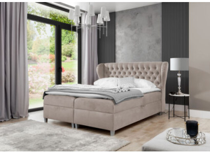 Luxe tweepersoonsbed Chesterfield slaapkamer inrichting gestoffeerd bed Modern meubilair