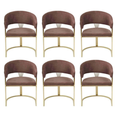 Garnituur Bruin Stoel Compleet Design Modern Set Nieuw 6x Stoelen Stoel Bekleding