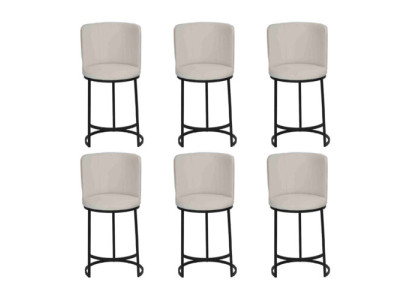 Barstoel 6x Barkruk stijlvol Barkruk Design stalen poten nieuw