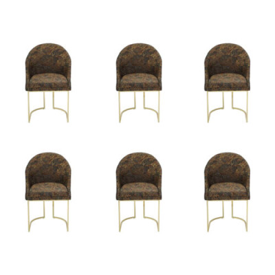 Moderne eetkamerstoelen woonkamer luxe veelkleurig 6x stoelen metaal nieuw