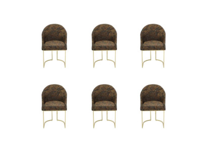 Moderne eetkamerstoelen woonkamer luxe veelkleurig 6x stoelen metaal nieuw