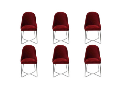Moderne stoelen Luxe eetkamerinrichting Rood 6x stoelen Meubels Eetkamerstoel