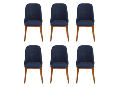 Luxe eetkamer Blauw 6x Stoelen Houten Meubels Stoelen Stijlvol Ontwerp Inrichting