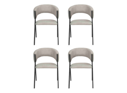 Eetkamer Textiel Groep Set 4x Stoelen Stoel Ontwerp Stof Bekleding Stoelen