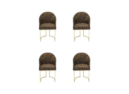 Moderne eetkamerstoelen Woonkamer luxe Meerkleurig 4x stoelen Metaal nieuw