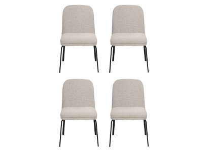 Groep set stoelen 4x stoelen set textiel bekleding zitting roestvrijstalen eetkamer nieuw.