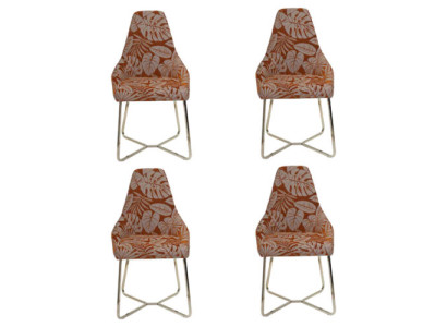 Moderne eetkamerstoel Keukenstoel 4x stoelen Armstoel Luxe Multicolor