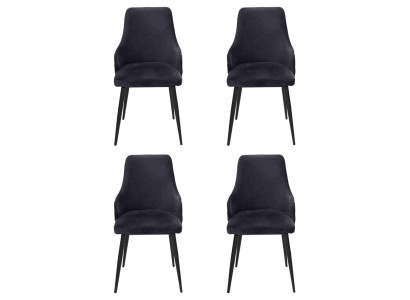 Moderne Zwarte Designer 4x Stoelen Luxe Eetkamerfauteuil Inrichting