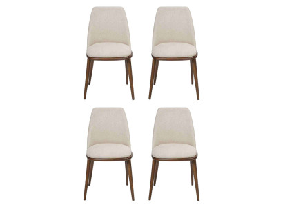 Witte eettafel set Designer 4x keukenstoelen Luxe zitmeubelen Houten frame