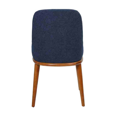 Stijlvolle blauwe eetkamerstoelen met designer houten frame Moderne keukenstoel
