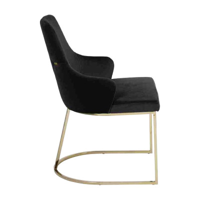 Ontwerper Zwarte 4x Metalen Stoelen Luxe Roestvrij Staal Beklede Meubelen