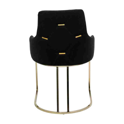 Ontwerper Zwarte 4x Metalen Stoelen Luxe Roestvrij Staal Beklede Meubelen