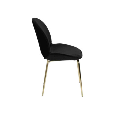 Zwarte gestoffeerde fauteuil Ontwerper eetkamerstoel Moderne keukenstoelen