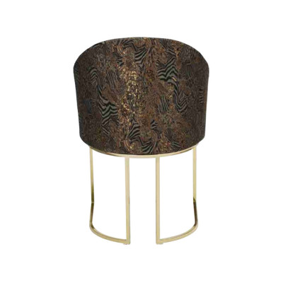 Runder eetkamer roestvrijstalen stoel Woonkamerstoelen Luxe gestoffeerde zetel