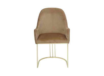 Gouden roestvrijstalen moderne gestoffeerde eenzitter ontwerper 1x fauteuil.