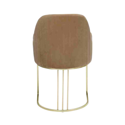 Gouden roestvrijstalen moderne gestoffeerde eenzitter ontwerper 1x fauteuil.