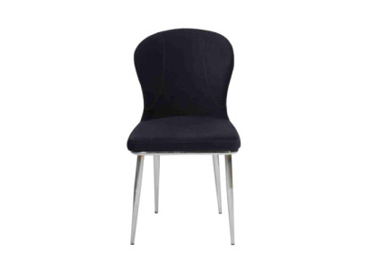 Zwarte roestvrijstalen stoel ontwerper keukenmeubilair luxe beklede armstoelen
