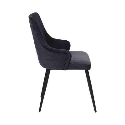Zwarte ontwerper 2x stoelen Luxe eetkamer Fauteuil Moderne inrichting