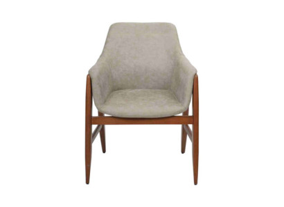 Eetkamerstoel Stoel Keukenstoel Fauteuil Hout Stof Modern Grijs Stoel