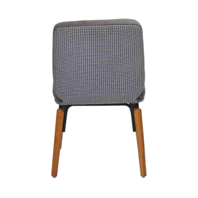 Grijze eetkamerstoel Moderne houten stoel Designer gestoffeerde zitting Meubels