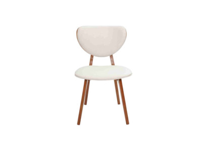 Witte eetkamerstoel ontworpen houten stoel luxe fauteuil met armleuningen