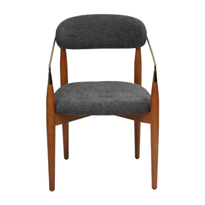 Eetkamerstoel Grijs Stoel met armleuningen Bekleding Luxe meubels