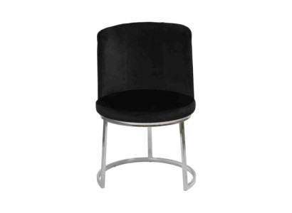 Zwarte designstoel met roestvrijstalen onderstel Moderne eetkamerstoelen Nieuw