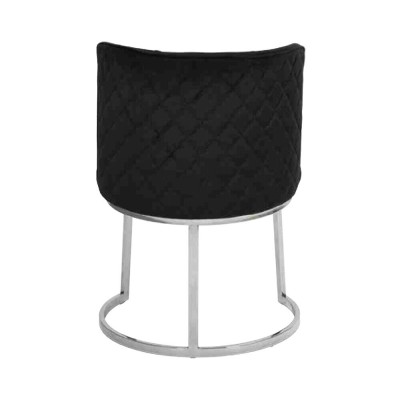 Zwarte designstoel met roestvrijstalen onderstel Moderne eetkamerstoelen Nieuw