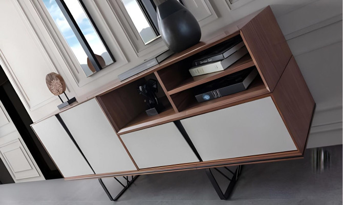 Set eetkamer eettafel dressoir eettafel bruin 2-delig