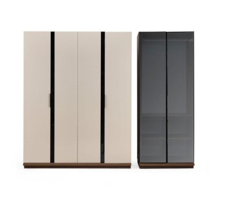 Complete tweepersoonsbed nachtkastjes kast beige 6-delige slaapkamer