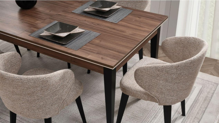 Eethoek Eetgroep Eetkamer Eettafel Stoelen Dressoir Set 8-delig Bruin