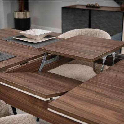 Eethoek Eetgroep Eetkamer Eettafel Stoelen Dressoir Set 8-delig Bruin