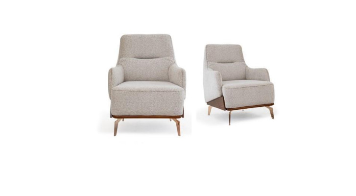 Sofaset Driepersoons Fauteuil Bank Stoffen Bankstel Beige 3-delig