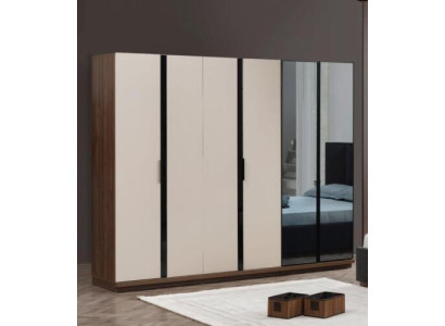 Kledingkast Slaapkamerkast Houten kast Hout Beige Modern Groot
