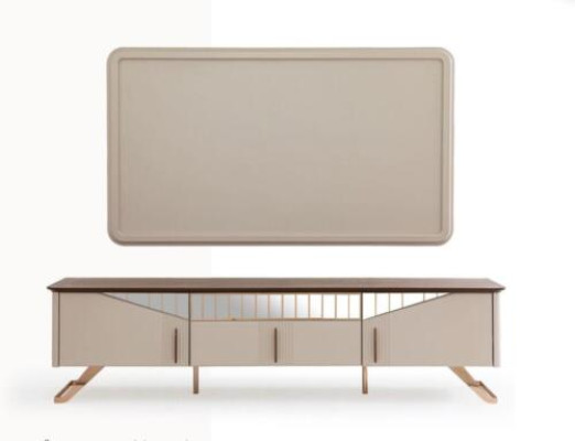 Woonkamer TV-standaard muurpaneel RTV laag dressoir hout beige