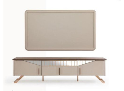 Woonkamer TV-standaard muurpaneel RTV laag dressoir hout beige
