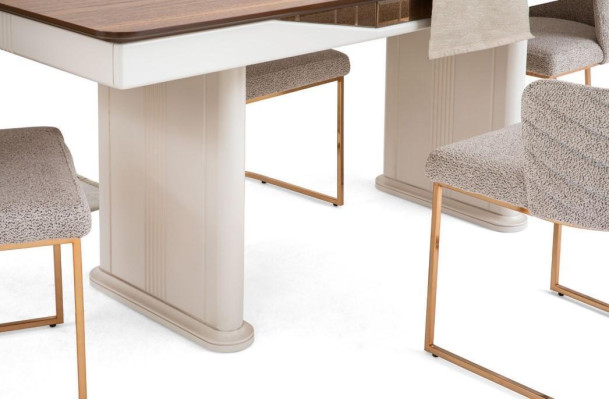Stoel Eetkamerstoel Keukenstoel Luxe Beige Moderne Barkruk