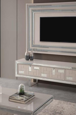 Woonkamer wandmeubel tv-standaard wandpaneel Wit RTV laag tv-meubel Moderne