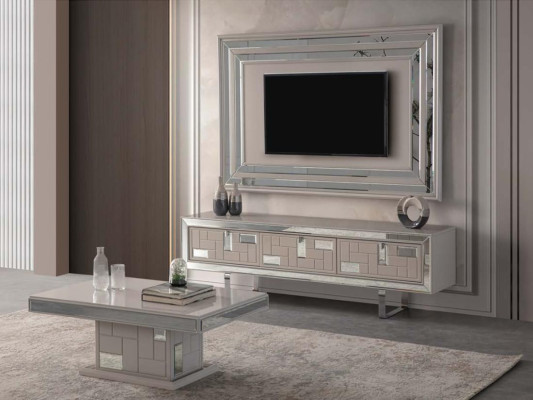 Woonkamer wandmeubel tv-standaard wandpaneel Wit RTV laag tv-meubel Moderne
