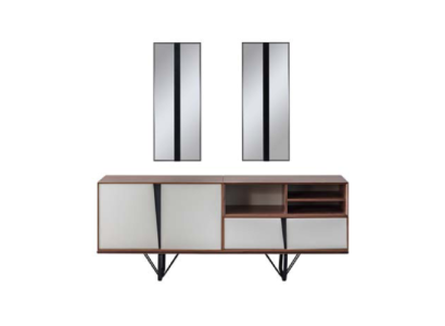 Kast Dressoir Ladeblok Houten Kast Buffet Beige Hout Eetkamer